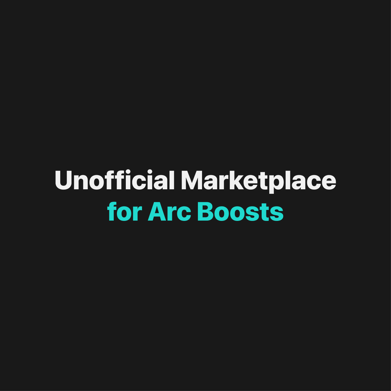 Arc Boost Marketplace
